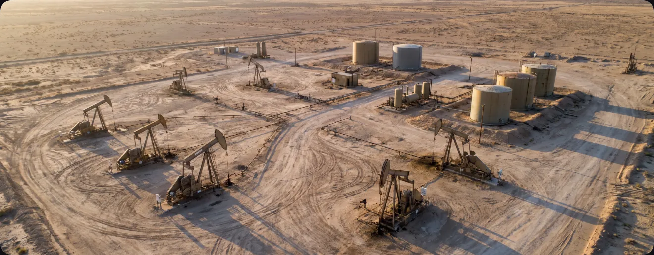 Oil field facilities monitored by the equipcast platform